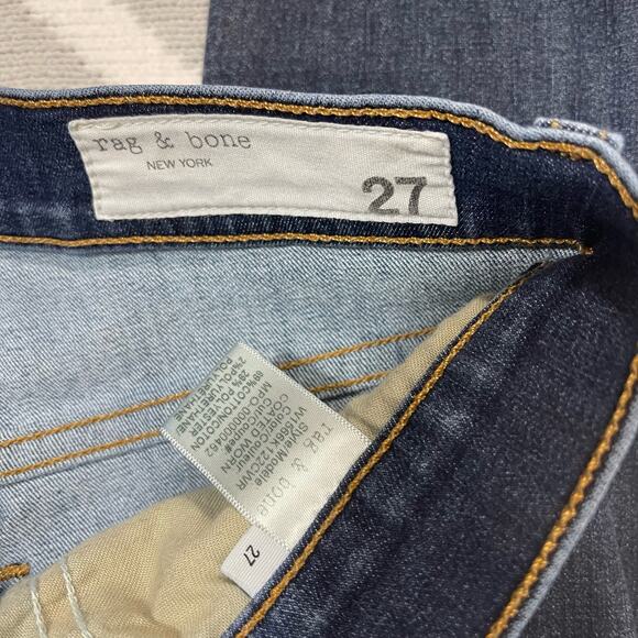 Rag and Bones High Rise‎ Ankle Skinny Medium Dark Wash Jeans Size 27 - Picture 3 of 7